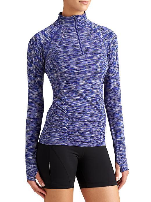 Athleta Womens Fastest Track Half Zip Space Dye Size L - Caspian Blue Space Dye