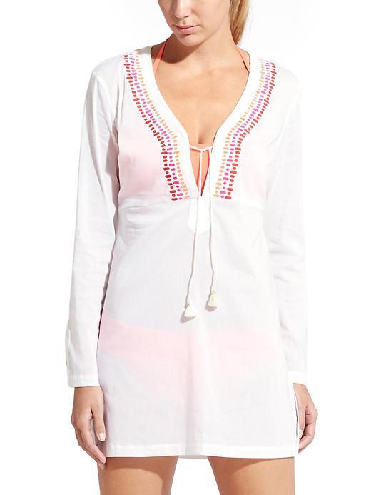 Athleta Womens Embroidered Kimssa Tunic Size L - Bright White
