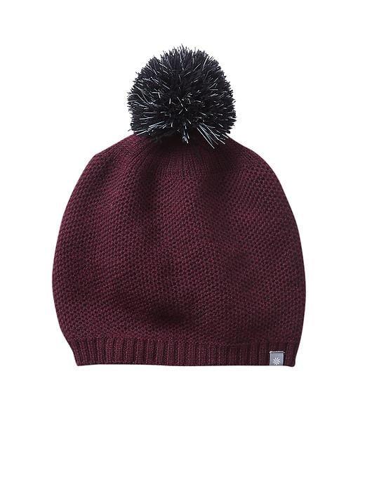 Athleta Womens Reflective Pom Beanie Potent Purple Size One Size