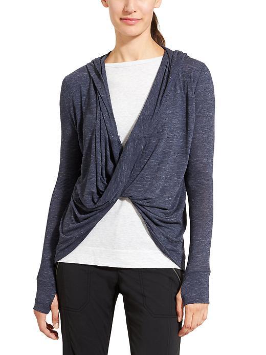 Athleta Womens Nep Infinity Hoodie Size L - Navy Heather