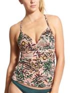 Athleta Womens Aqualuxe Print Molded Tankini Size L - Pink Floral