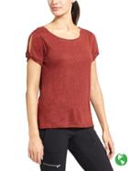 Athleta Womens Zephyr Tee Size L - Rose Russet