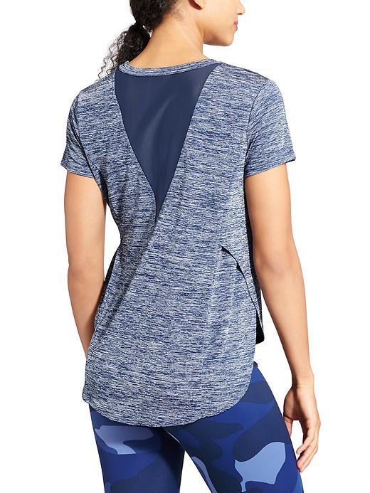 Athleta Womens Utopia Tee Size L - Iron Blue Heather