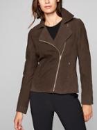 Athleta Womens Helena Suede Jacket Size L - Dark Taupe