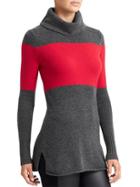 Athleta Womens Cashmere Chalet Sweater Size L - Red Delicious/charcoal Heather