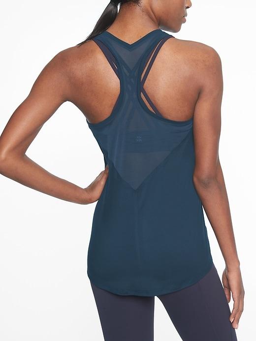 Athleta Womens Mesh Chi Tank Constellation Blue Size 1x