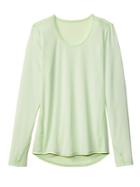 Athleta Womens Heather Stripe Chi Top Extra Long Size L - Wasabi Green/white
