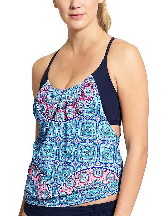 Athleta Womens Fiji Blousy Tankini Size 32b/c - Dress Blue
