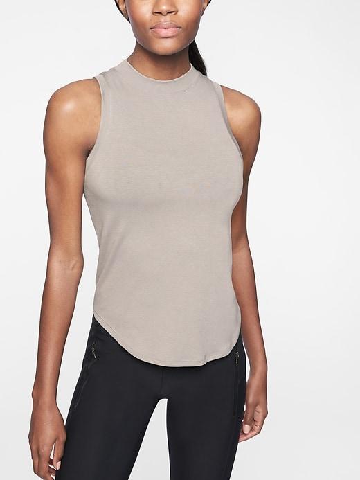 Athleta Womens Cloudlight Rib Trim Tank Silver Grey Size Xl