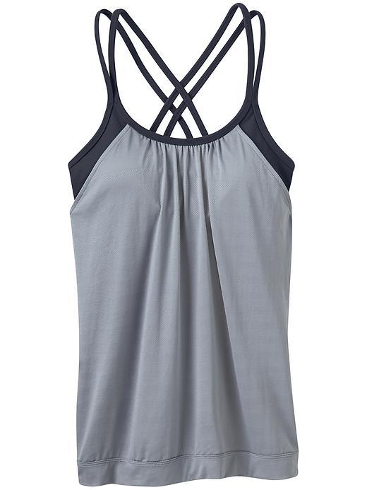Athleta Womens Stripe Mesh Hidden Agenda Tank Size Xl - Flint Grey/cobblestone