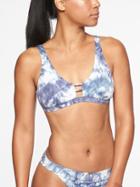 Athleta Womens Tulum Ladder Bikini Top Chrome Blue Size M
