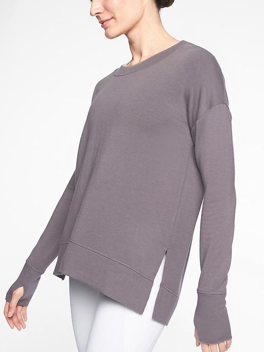 Athleta Womens Coaster Luxe Sweatshirt Silver Bells Size Xs