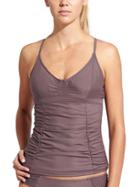 Athleta Womens Smocked Tankini Size 34b/c - Dapple Taupe