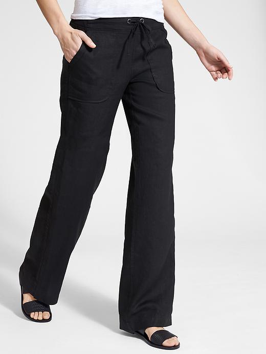Athleta Womens Linen Pant Size 6 Tall - Black