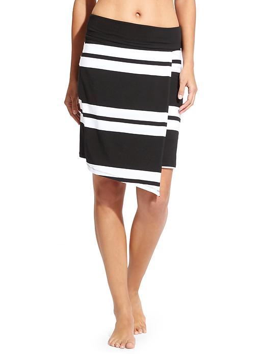 Athleta Womens Stripe Zamora Skirt Size L - Black/white