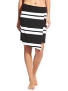 Athleta Womens Stripe Zamora Skirt Size L - Black/white
