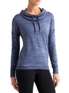 Athleta Womens Blissful Cowl Hoodie Size L Tall - Navy Heather