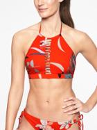 Athleta Womens Waimea High Neck Ladder Bikini Top On Fire Size L