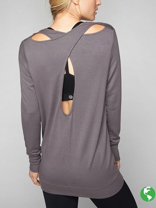 Athleta Womens Coaster Go-to Sweatshirt Size 1x Plus - Silver Bells