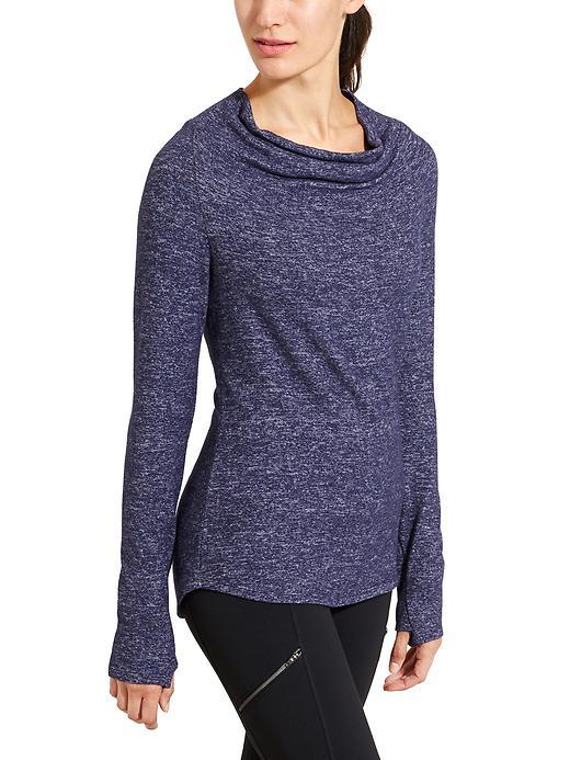 Athleta Womens Grateful Cowl Top Size L - Dress Blue Heather