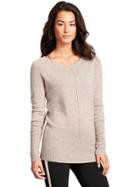 Athleta Womens Cashmere Adi Mudra Sweater Size 1x Plus - Foxtail Taupe Heather