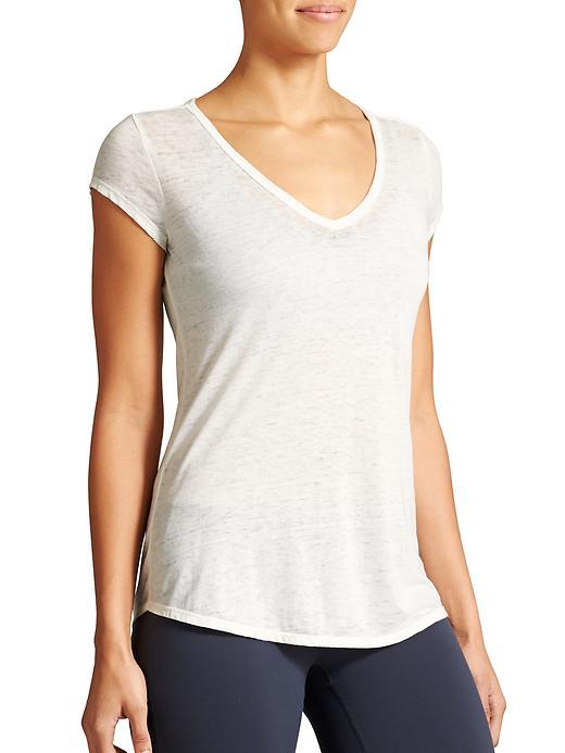Athleta Womens Easy V Sugar Wash Tee Size 1x Plus - Bright White