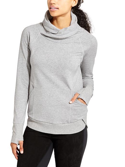 Athleta Womens Track Pullover Size L - Grey Heather