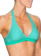 Athleta Womens Zahara Bikini Catalina Green Stripe Size Xl