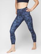 Athleta Womens Tie Dye Salutation 7/8 Tight Navy/ Stormy Sky Size Xxs