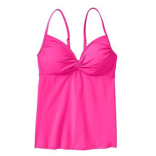 Athleta Knot Front Tankini - Brilliant Magenta