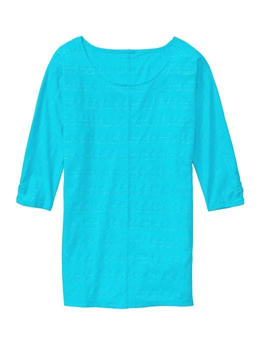 Athleta Womens Shimmer Stripe Dory Dolman Geode Blue Size Xl