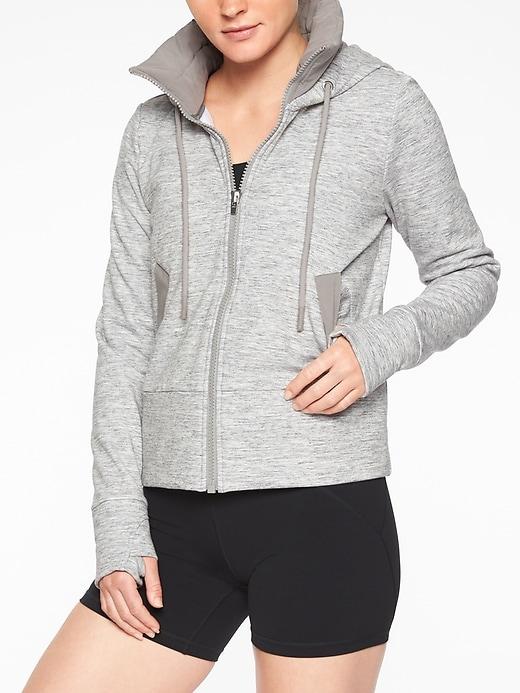 Athleta Womens Victory Hoodie Grey Heather Size S