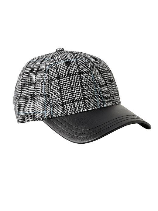 Athleta Womens Leather Cap Plaid Size One Size