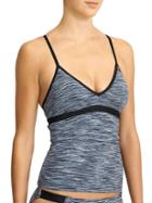 Athleta Womens Paddleout Space Dye Tankini Size L Tall - Black Space Dye