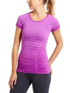 Athleta Womens Gradient Stripe Fastest Track Tee Size L - Jazzy Purple
