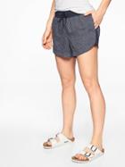 Athleta Womens Beachside Bali Linen Short Blue Stripe Size 12