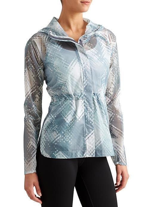 Athleta Womens Lava Hype Run Jacket Bright White Print Size S