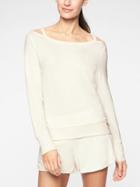 Athleta Womens Cutout Neck Sweatshirt Sea Salt Size M