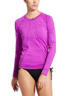 Athleta Womens Pacifica Upf Top 2 Size L Tall - Jazzy Purple