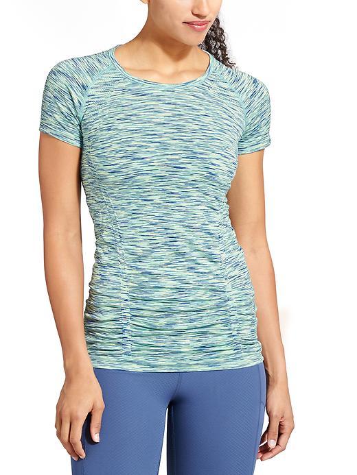 Athleta Womens Fastest Track Tee Space Dye Size L - Luminous Green Space Dye