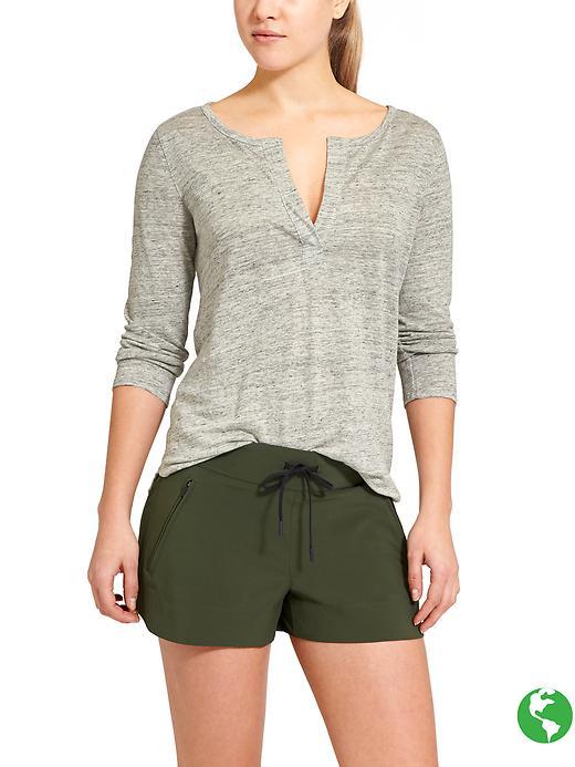 Athleta Womens Zephyr Top Size L - Light Grey Heather