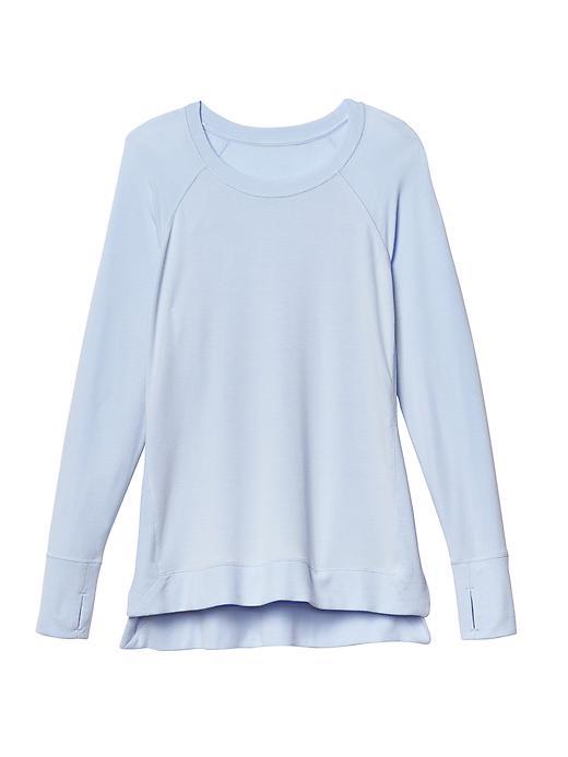 Athleta Womens Studio Side Slit Cya Sweatshirt Size L - Pure Blue