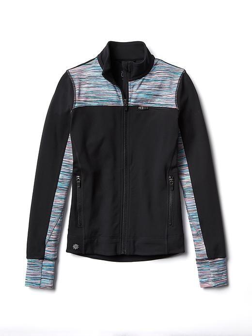 Athleta Spacedye Game On Jacket Size L/12 - Black