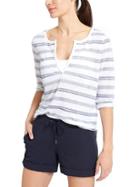 Athleta Womens Stripe Zephyr Top Size L - Trinidad Stripe