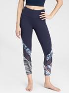 Athleta Womens Print Mix Salutation 7/8 Tight Navy Size Xxs