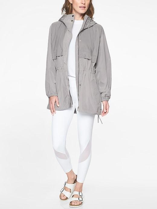 Athleta Womens Rainfall Swing Parka Silver Grey Size Xxs/xs