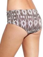 Athleta Womens Aqualuxe Print Dolphin Short Size L - Foxtail Taupe Ikat