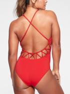 Athleta Womens Loop Back One Piece Radiant Red Size L