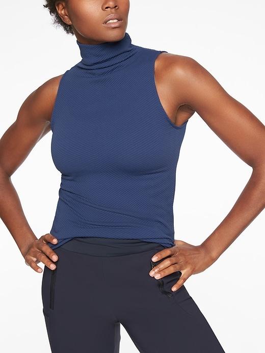 Athleta Womens Flurry Base Layer Tank Commodore Blue Size Xs