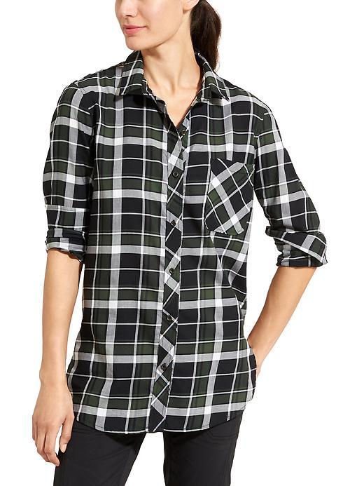 Athleta Womens Sierra Shirt Size L Petite - Cloak And Daggar